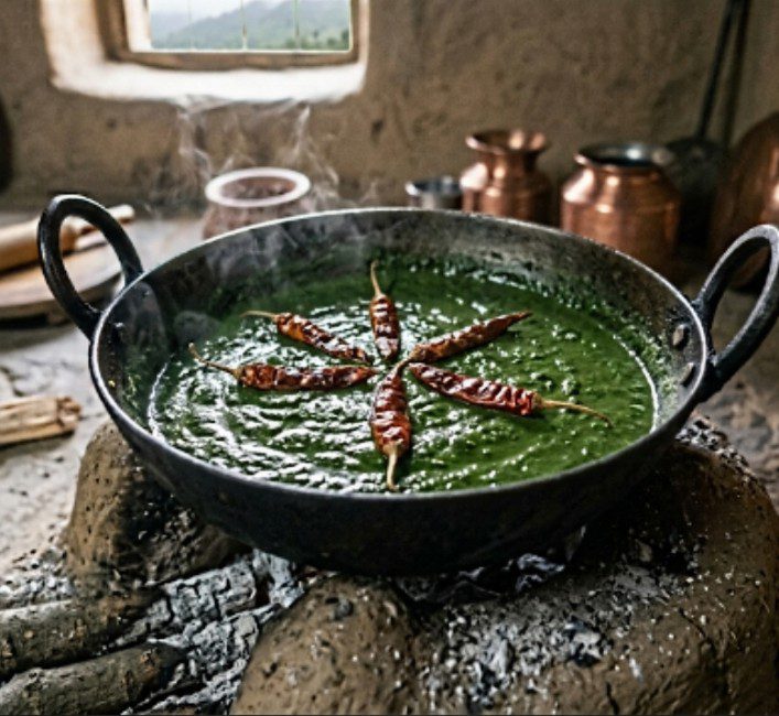 “Kandali Ki Sabzi उत्तराखंड का एक बेहद स्वादिष्ट और स्वास्थ्यवर्धक पारंपरिक व्यंजन है।”पहाड़ी कंडाली (बिच्छू घास) की सब्जी
